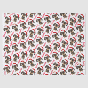 Papel De Seda Navidades de Dachshund con cable Nombre de perro