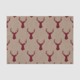Papel De Seda Navidades de Deer Kraft Plaid