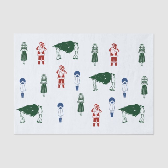 Papel De Seda Navidades de dibujo personalizados (Anverso)