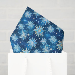 Papel De Seda Navidades de diseño de copos de nieve azules