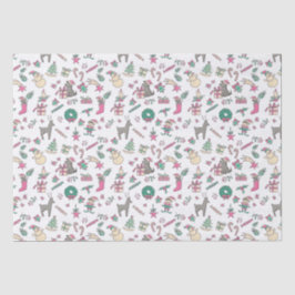 Papel De Seda Navidades de Doodles Vacacionales de Mano Corta