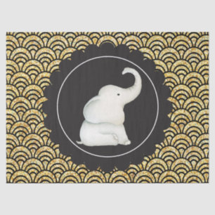 Papel De Seda Navidades de elefantes blancos glitzy tejido fiest