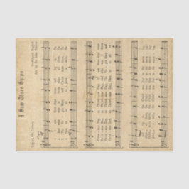 Papel De Seda Navidades de Ephemera "Vi Tres Buques" Carol