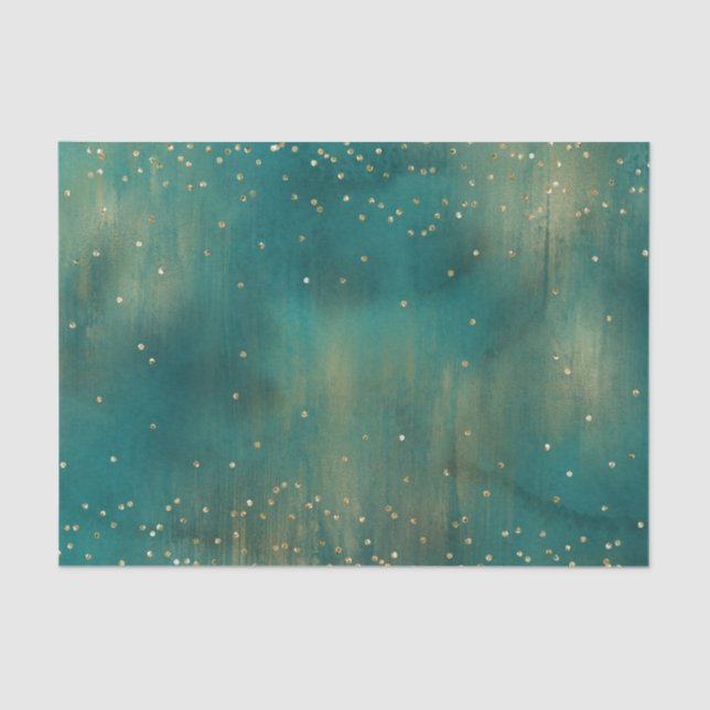 Papel De Seda Navidades de esparkle de Green Gold Purpurina (Anverso)