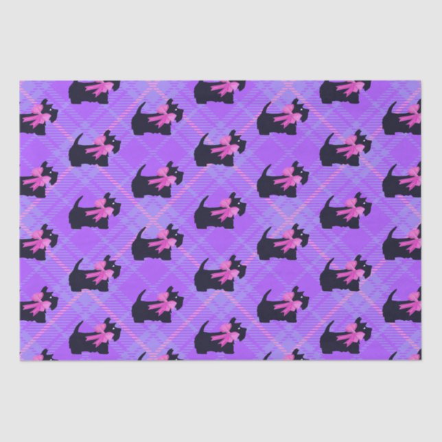 Papel De Seda Navidades de felpa negra escocesa para perros (Anverso)