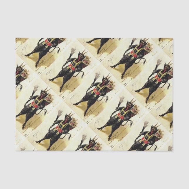 Papel De Seda Navidades de feriado malvados Krampus Scary Demon (Anverso)