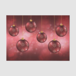 Papel De Seda Navidades De Festividades Rojas Baubles En Bokeh R