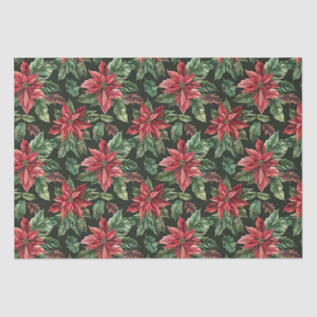 Papel De Seda Navidades de flores de Poinsettia (Anverso)