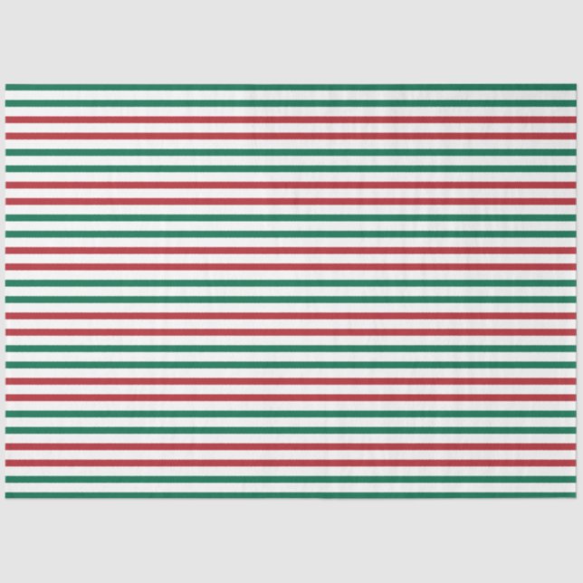 Papel De Seda Navidades de franjas verdes rojas modernas y mulli (Anverso)