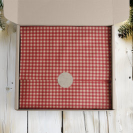 Papel De Seda Navidades de Gingham de Red and Kraft Country