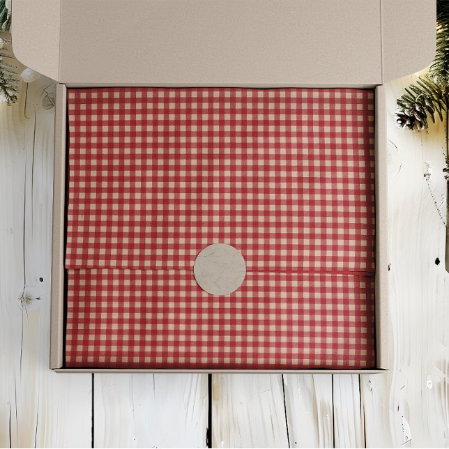Papel De Seda Navidades de Gingham de Red and Kraft Country (Subido por el creador)