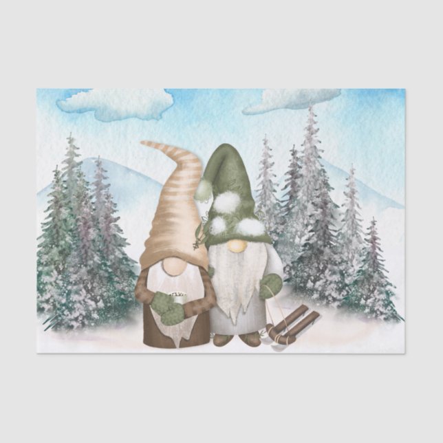 Papel De Seda Navidades de Gnome, invierno de Gnome (Anverso)