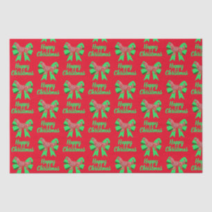 Papel De Seda Navidades de Golden Retriever Dog & Bow Red