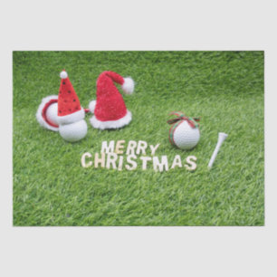 Papel De Seda Navidades de golf con sombrero Santa y tee de golf