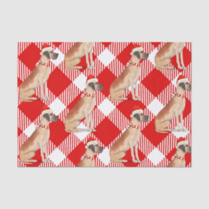 Papel De Seda Navidades de grandes daneses rojos y blancos