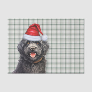 Papel De Seda Navidades de Green Plaid Barbet Dog Holiday