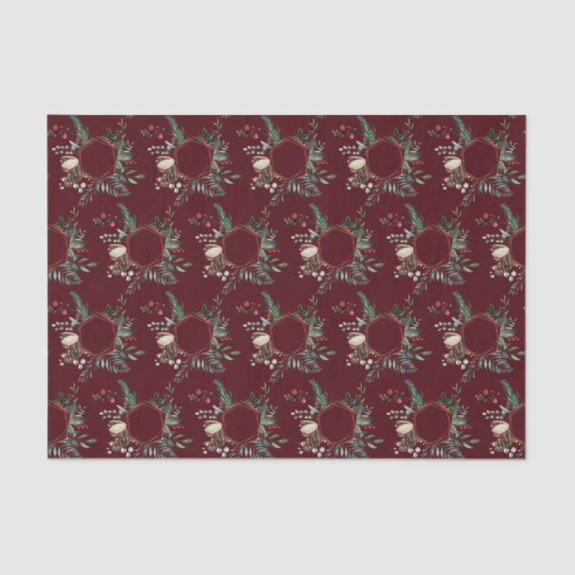 Papel De Seda Navidades de guirnaldas de guirnaldas con arándano (Anverso)