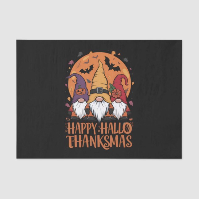 Papel De Seda Navidades de Halloween Feliz HalloGraciasMas Gnome (Anverso)