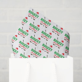 Papel De Seda Navidades de hockey pegan a Santa Hat