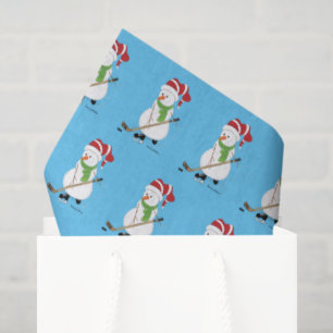 Papel De Seda Navidades de Hockey Snowman