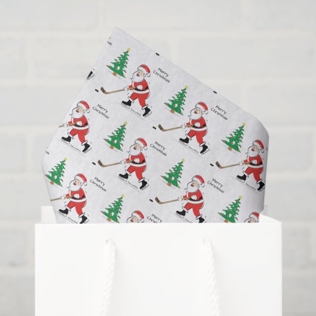 Papel De Seda Navidades de hockey sobre hielo (Bolsa de regalo)