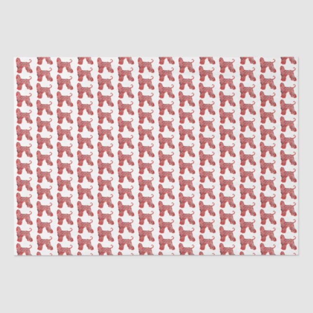 Papel De Seda Navidades de Hound Afganos Perro Silhouette White (Anverso)