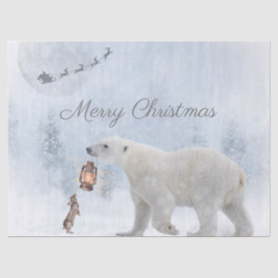 Papel De Seda Navidades de invierno de Conejo Salvaje Santa Oso