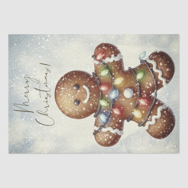 Papel De Seda Navidades de invierno de Gingerbread Man (Anverso)