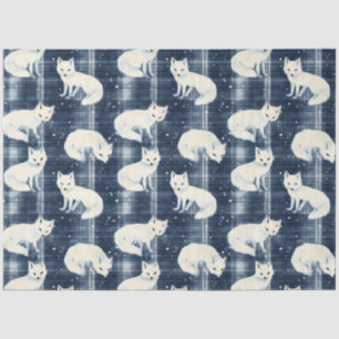 Papel De Seda Navidades de invierno de la Fox Ártica Tartán Patr