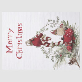 Papel De Seda Navidades de invierno del Cardenal Rojo Chickadee 