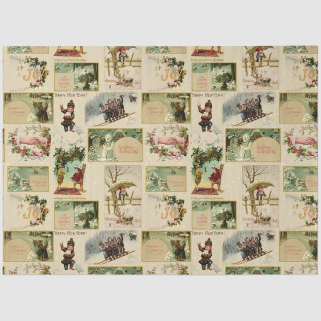 Papel De Seda Navidades de invierno ventilado festivo Collage de (Anverso)