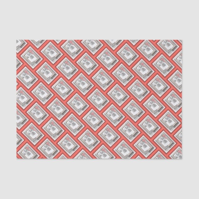 Papel De Seda Navidades de Keeshond Ventana de Invierno Pintura  (Anverso)