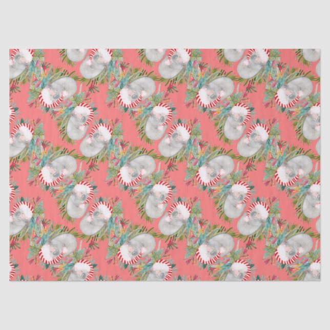 Papel De Seda Navidades de Koala Rosa (Anverso)
