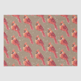 Papel De Seda Navidades de Kraft Snowy del Cardenal Rojo