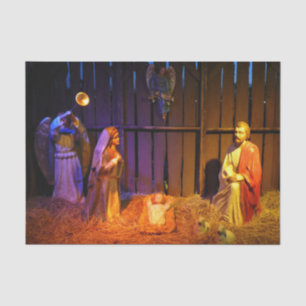 Papel De Seda Navidades de la escena de la natividad se exhiben 