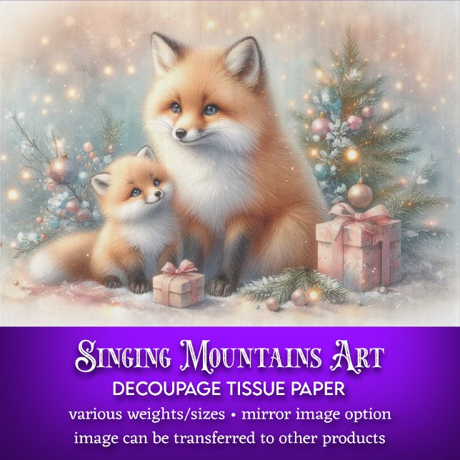 Papel De Seda Navidades de la familia Cuadrit Holiday Fox (Subido por el creador)