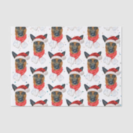 Papel De Seda Navidades de la raza del perro de la acuarela del 