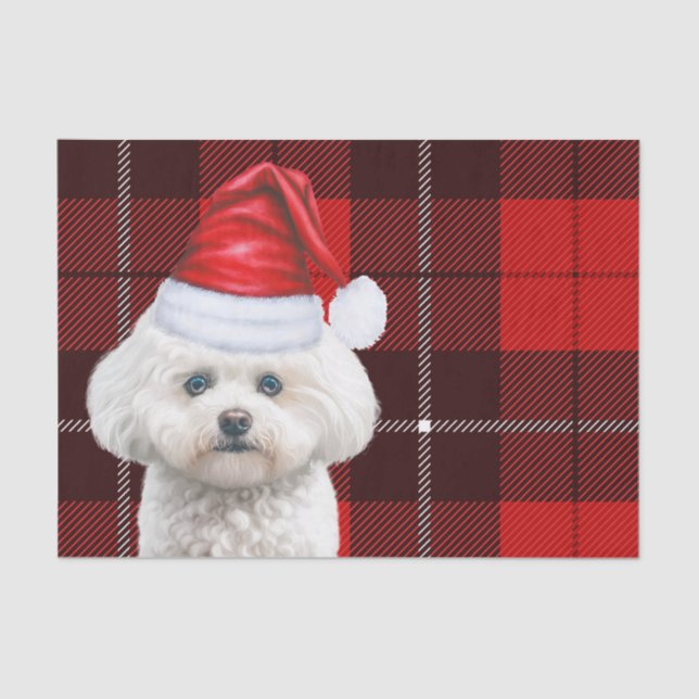 Papel De Seda Navidades de la Red Plaid Coton de Tulear Dog (Anverso)