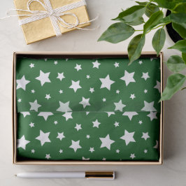 Papel De Seda Navidades de las estrellas blancas verdes