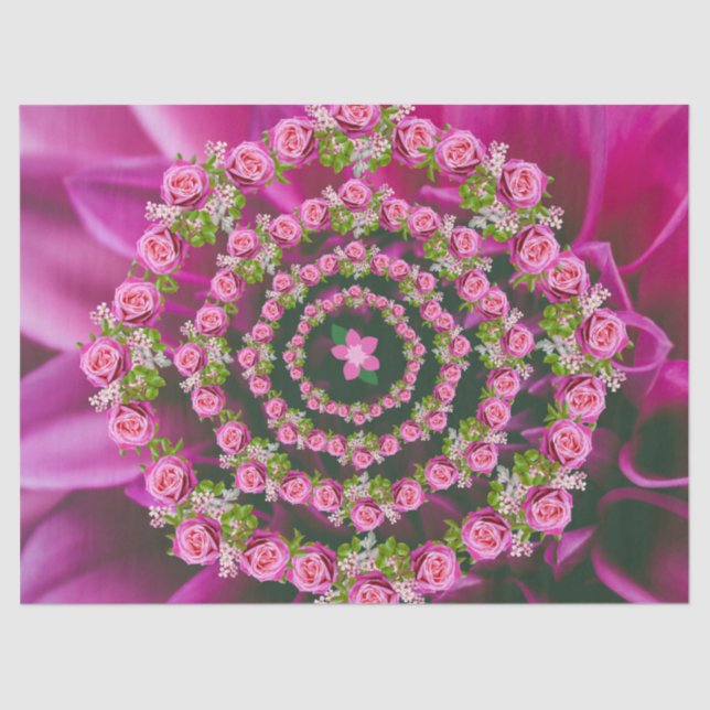 Papel De Seda Navidades de las flores del Jardín Verde Púrpura b (Anverso)