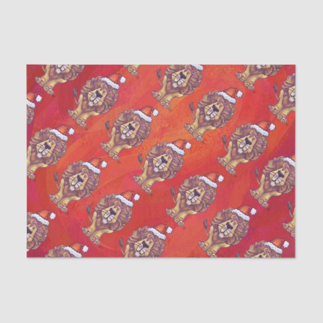 Papel De Seda Navidades De León En Rojo (Anverso)