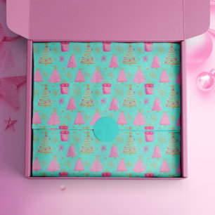 Papel De Seda Navidades de los festivales Rosa y Aqua