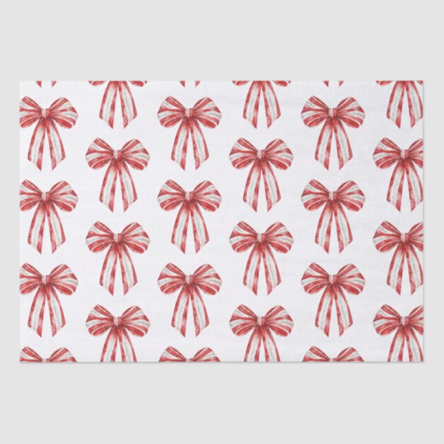 Papel De Seda Navidades de menta roja se inclina sobre blanco (Anverso)