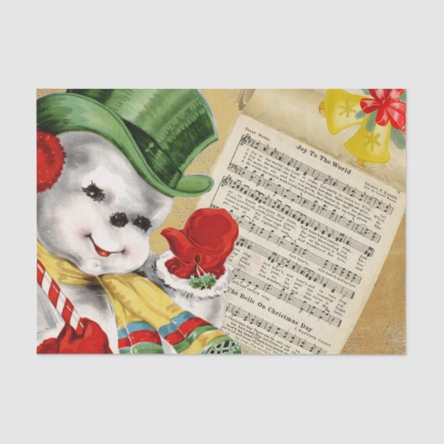 Papel De Seda Navidades de nieve ventilado disfrutan al mundo (Anverso)