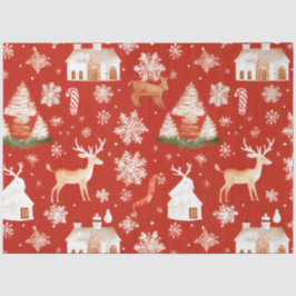 Papel De Seda Navidades de Nochebuena Reindeer Snowflakes