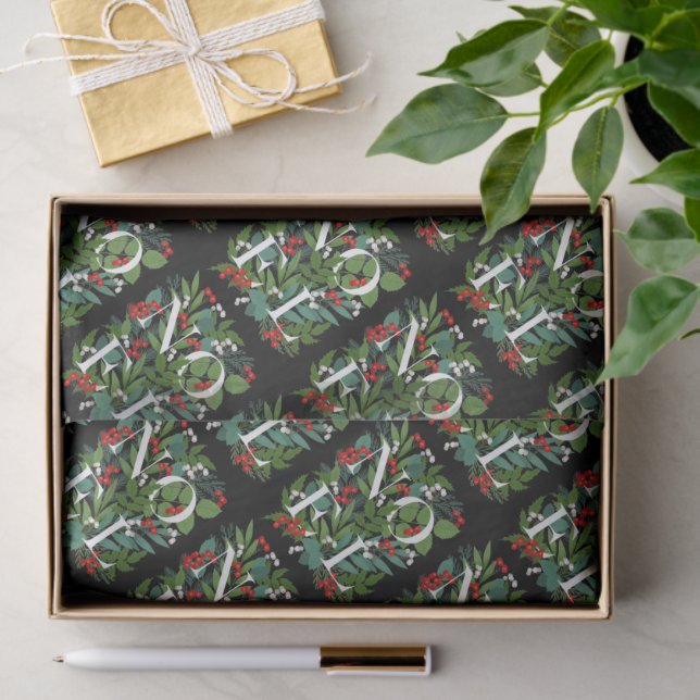 Papel De Seda NAVIDADES de NOEL Greenery y Berries (Regalo )