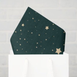 Papel De Seda Navidades de nombre de familia Starry Night Green