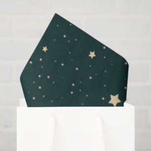 Papel De Seda Navidades de nombre de familia Starry Night Green 