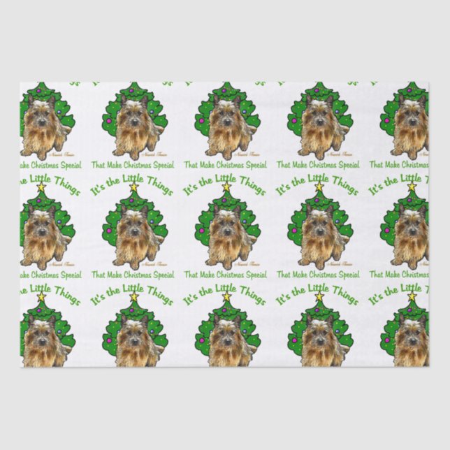 Papel De Seda Navidades de Norwich Terrier (Anverso)