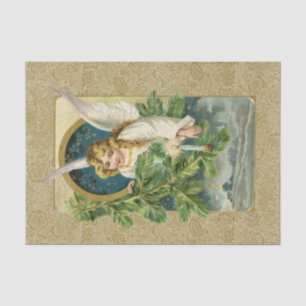Papel De Seda Navidades de oro Angel Nocturno Vintage